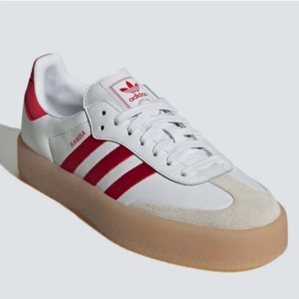Adidas Sambae Cloud White Better Scarlet Shoes ID0438 Women's Sizes 9-11